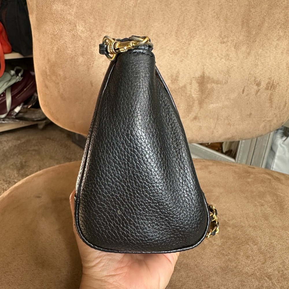 MCM Black Leather w/ Gold Chain Crossbody Bag, Good Condition - Picture 7 of 15